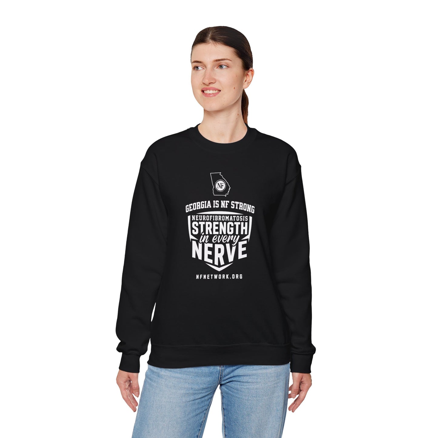 Crewneck Sweatshirt — "Strength in Every Nerve" Georgia Neurofibromatosis Awareness