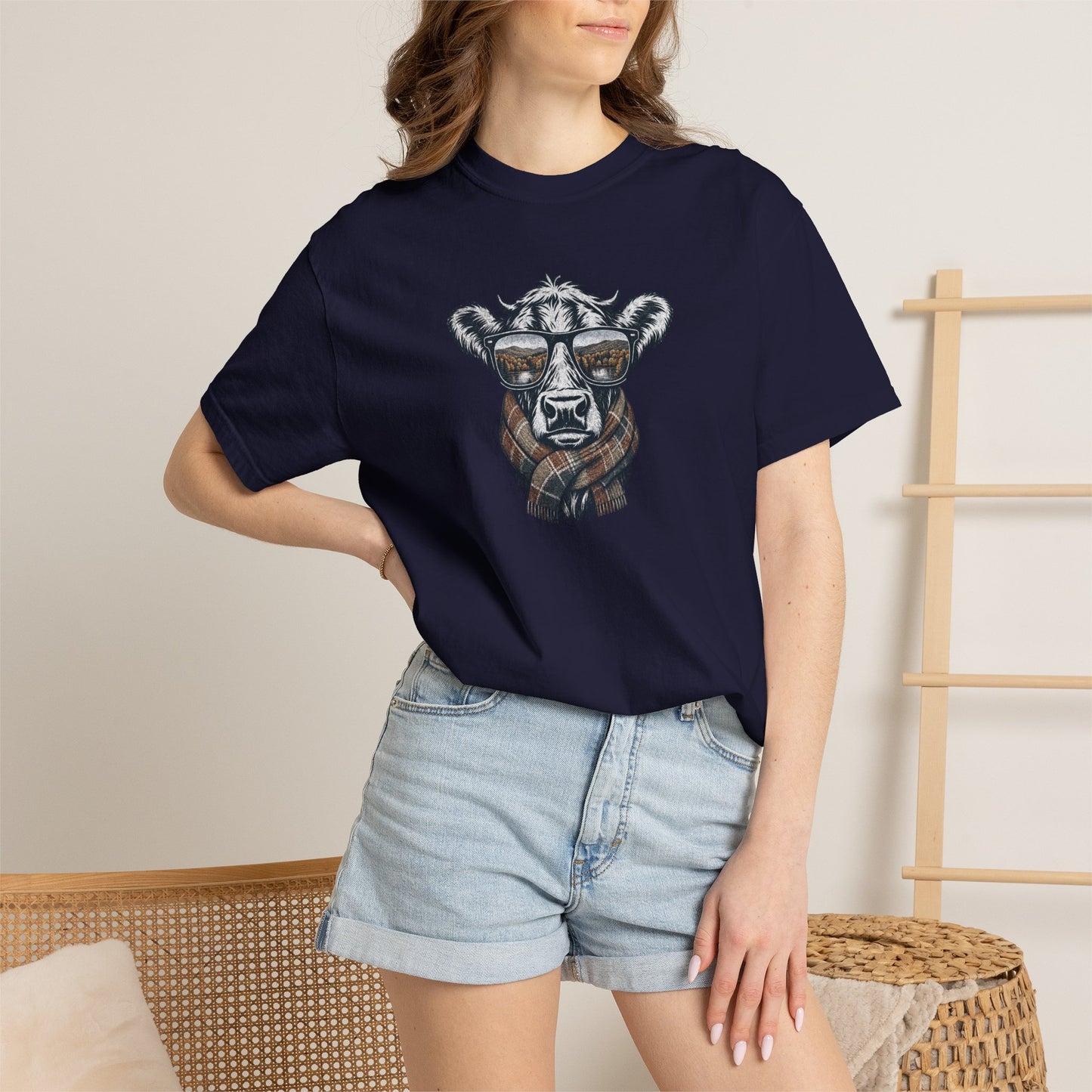 Rustic Fall Cow Cozy Tee