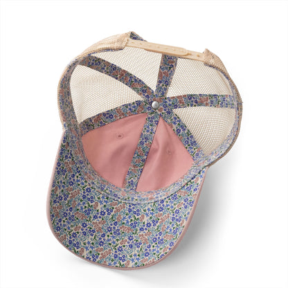 Washed Mesh-Back Ponytail Hat with white LUNACY embroidery