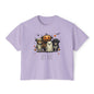 Cute Halloween Cow 'Hey Boo' Comfort Colors 3023CL Shirt, Women's Boxy Tee, Halloween Costume, Fall Outfit, Funny Animal Top, Graphic Tee