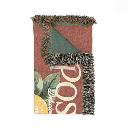 Positano Amalfi Coast Lemon Woven Blanket — Italian Citrus Throw