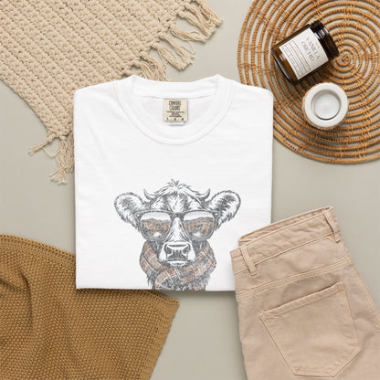 Rustic Fall Cow Cozy Tee