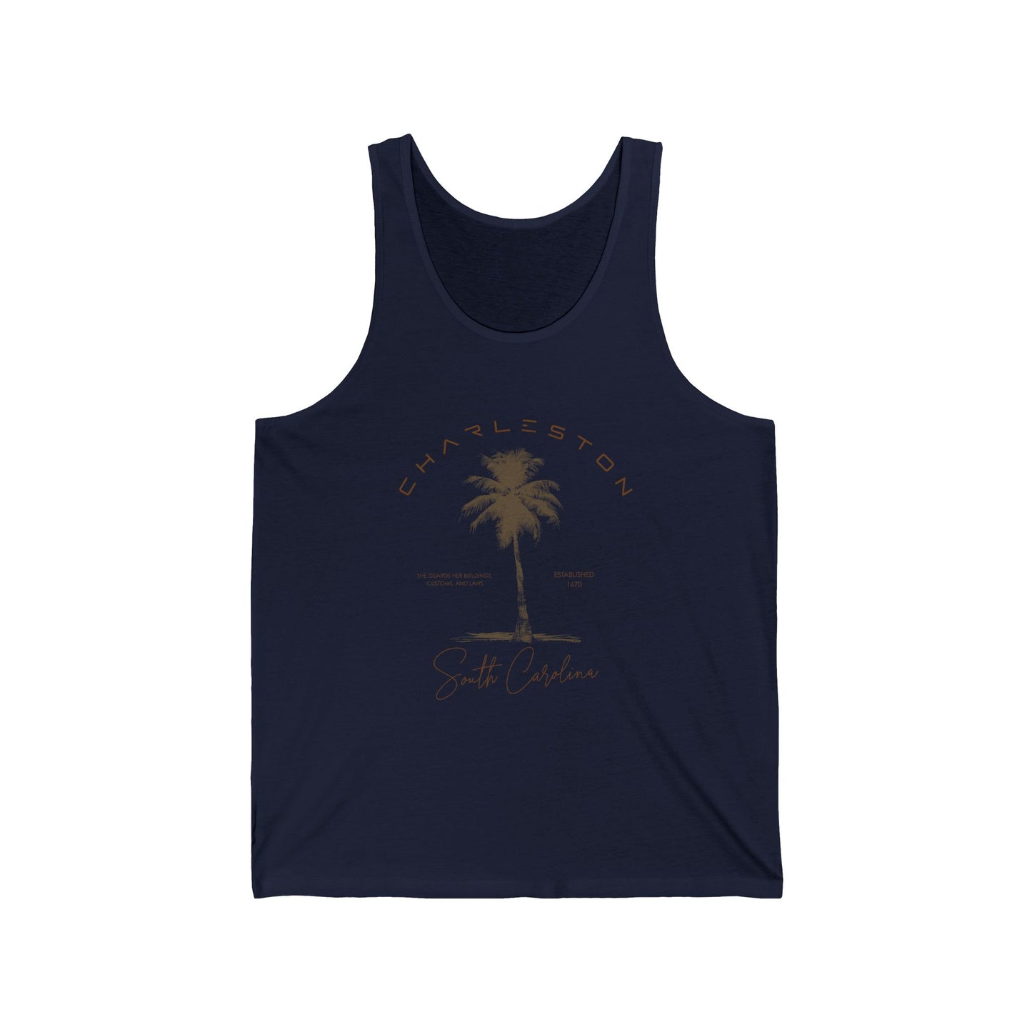 Charleston Palm Tank Top — Vintage Coastal Beach Vacation Tank