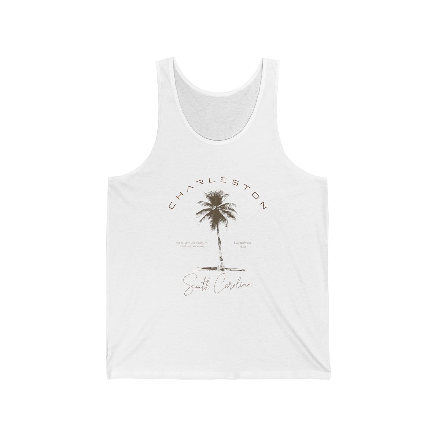 Charleston Palm Tank Top — Vintage Coastal Beach Vacation Tank