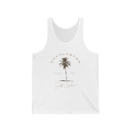 Charleston Palm Tank Top — Vintage Coastal Beach Vacation Tank