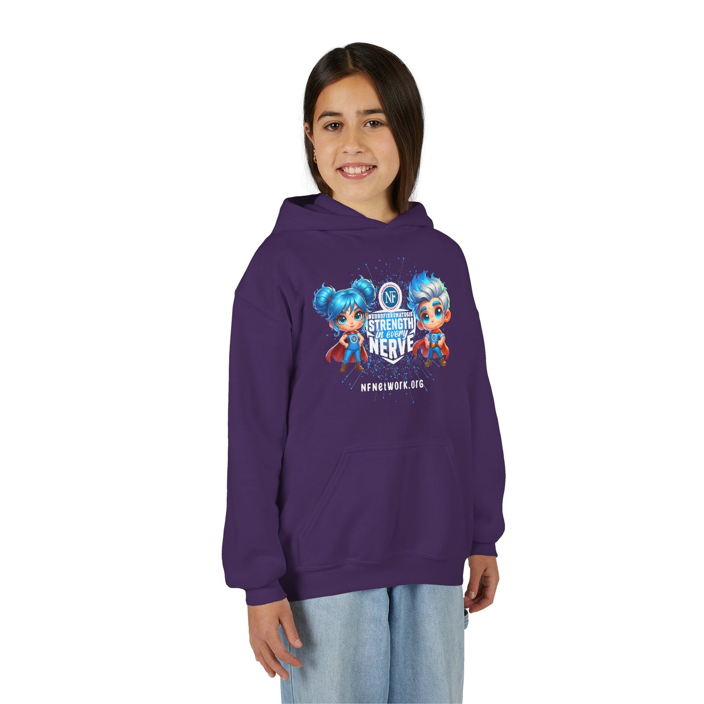 NF Superhero Kids Hoodie — "NF Strong: Strength in Every Nerve"