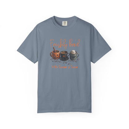 Freshly Brewed Scream & Sugar Coffee Halloween T-Shirt