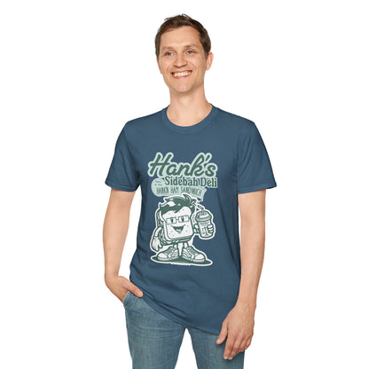 Hank's Sidebah Deli, Karen Read Trial Humor Unisex Softstyle Tee