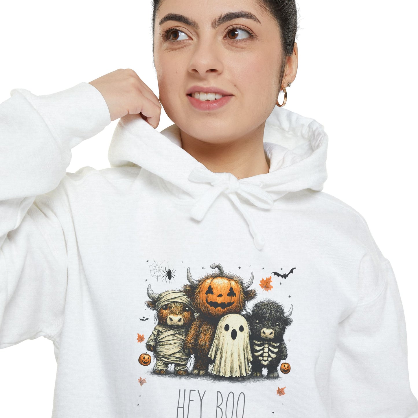 Highland Cow Halloween Hoodie, Comfort Colors 1567 Unisex Garment-Dyed Sweatshirt, Cute Costume Cow, Cozy Fall Hoodie