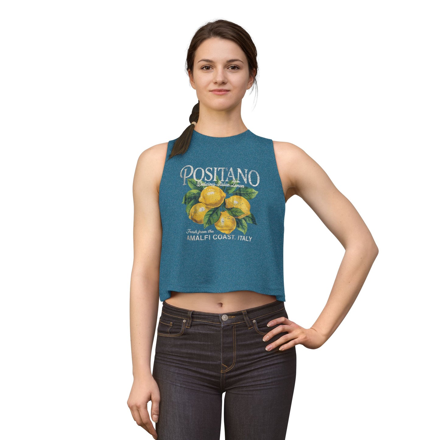 Positano Lemon Crop Top — Amalfi Coast Graphic Tank