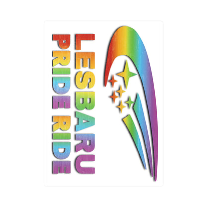 Lesbaru Pride Ride Vinyl Sticker, Subaru Enthusiasts, Outdoor Use, Kiss-Cut Vinyl Decal, Car Decal, Bumper Sticker, Water Resistant