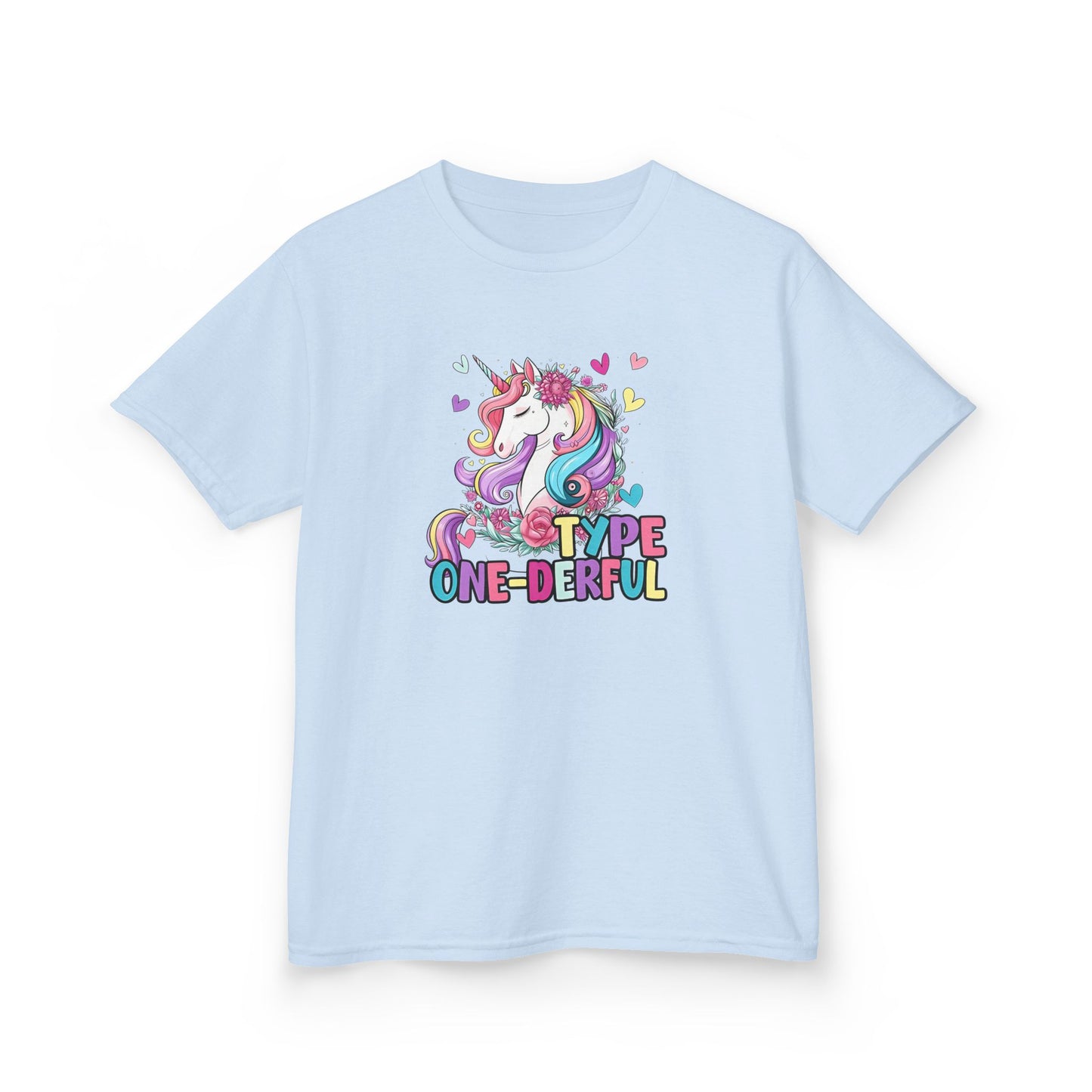 Kids T-Shirt — "Type One-derful" T1D Unicorn Tee