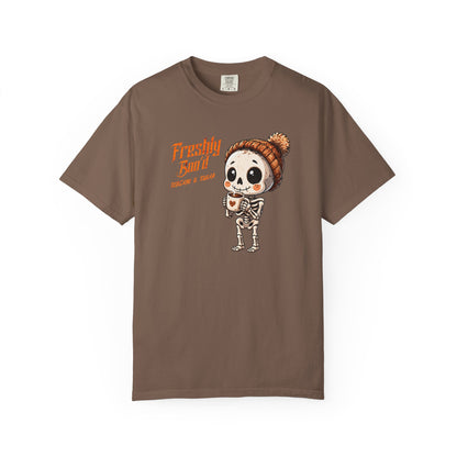 Cute Skeleton “Freshly Boo’d Coffee” Halloween T-Shirt