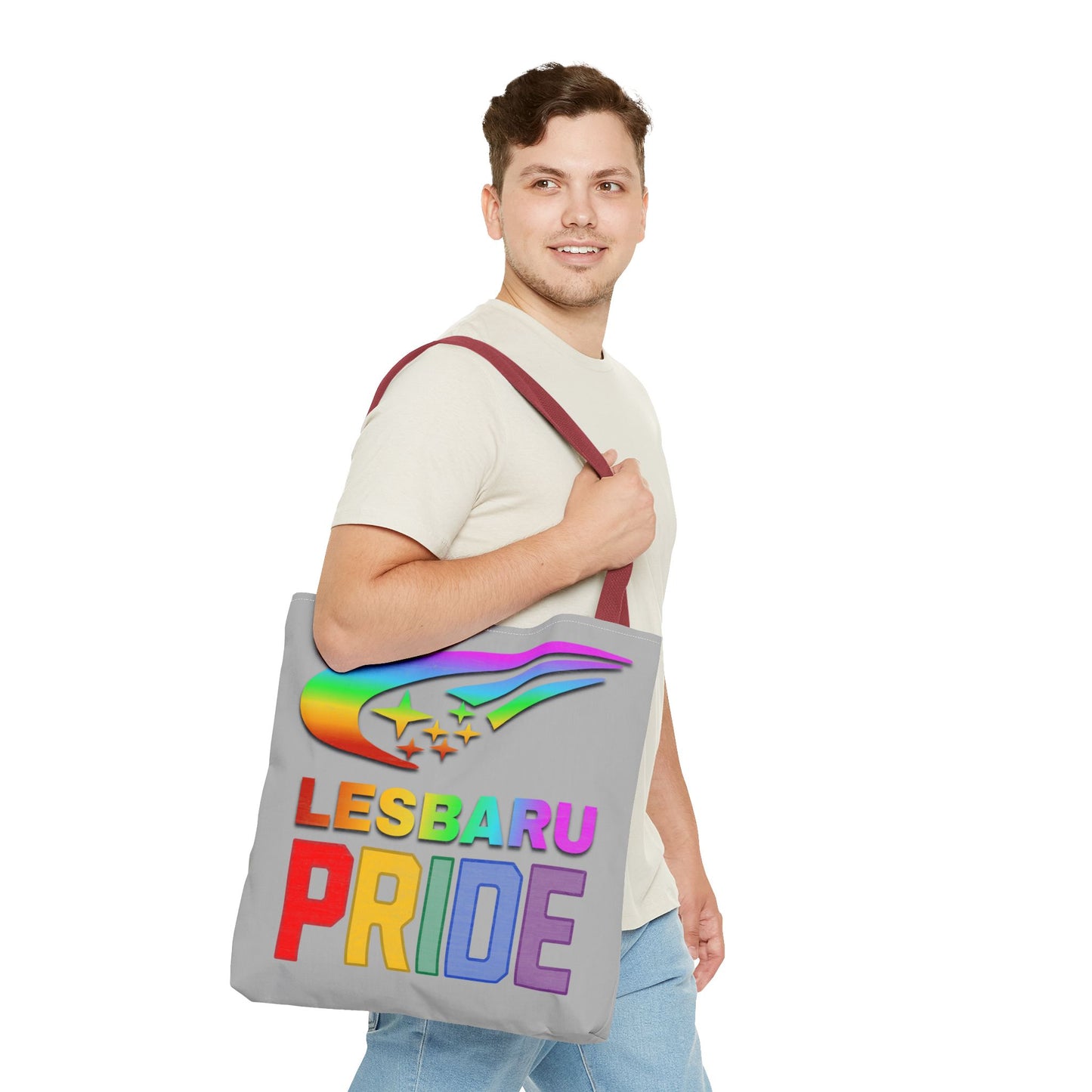 Lesbaru Pride Tote Bag, Subaru Lover, Lesbian, Reusable Bag, LGBT Rainbow Flag, LGBTQ Pride, Grocery Bag, Market Tote, Eco-Friendly