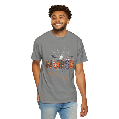 Halloween Nurse RN Garment Dyed Tee
