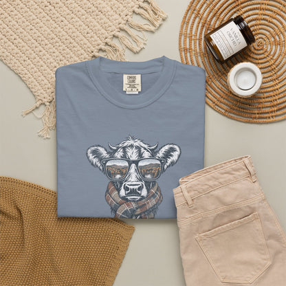 Rustic Fall Cow Cozy Tee