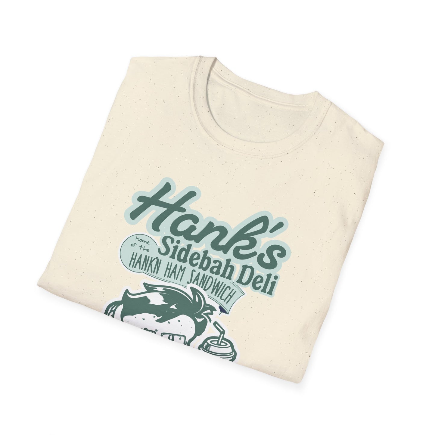 Hank's Sidebah Deli, Karen Read Trial Humor Unisex Softstyle Tee