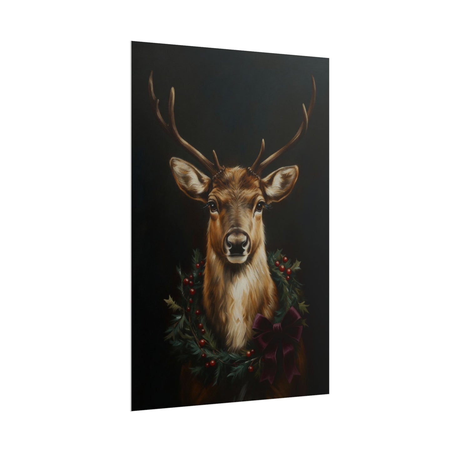 Deer Wreath Poster Print