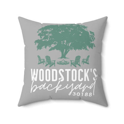 Woodstocks Backyard Throw Pillow - 2 Colors in 1