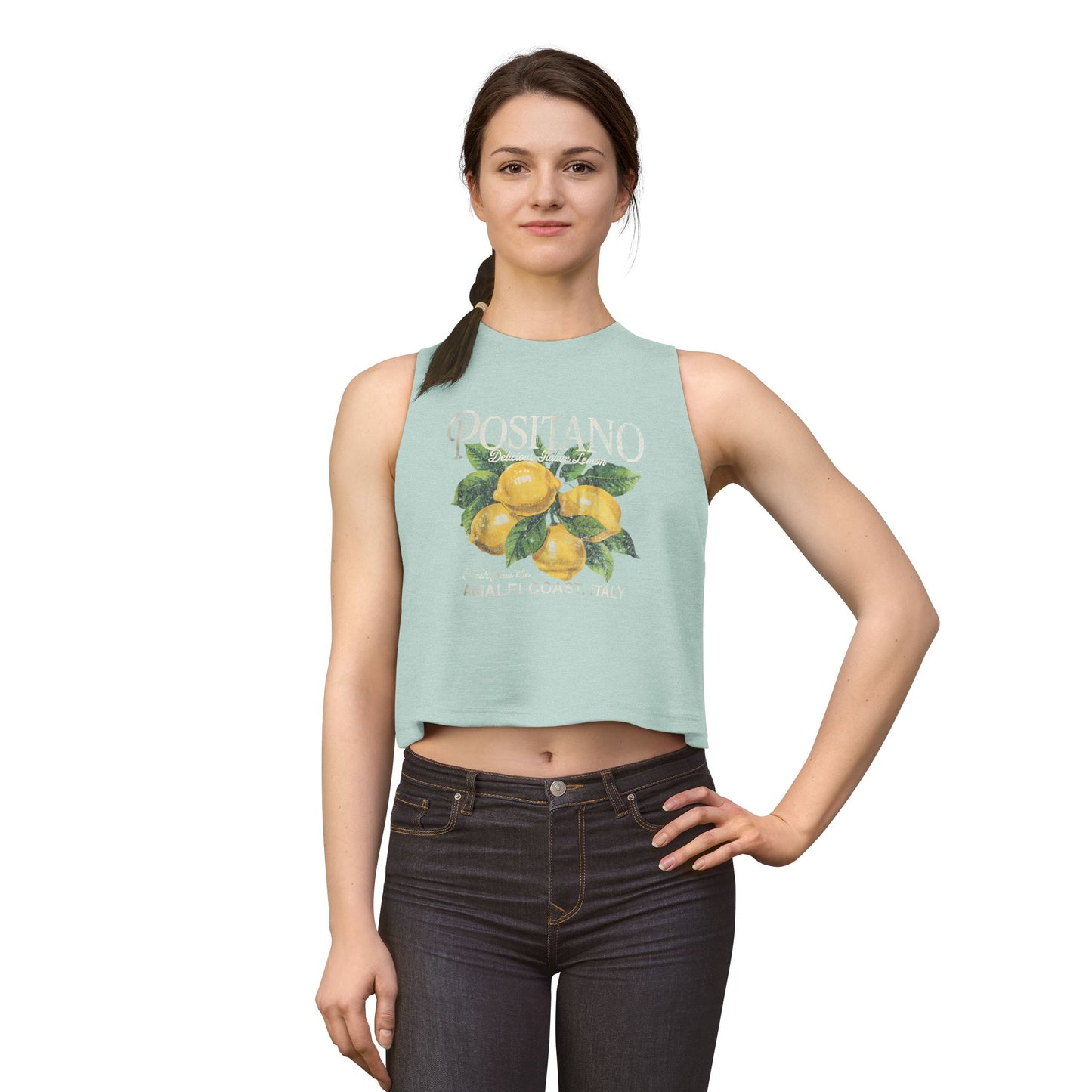Positano Lemon Crop Top — Amalfi Coast Graphic Tank