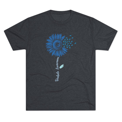 T1D Awareness Sunflower Tee — Front & Back Diabetes Support Shirt