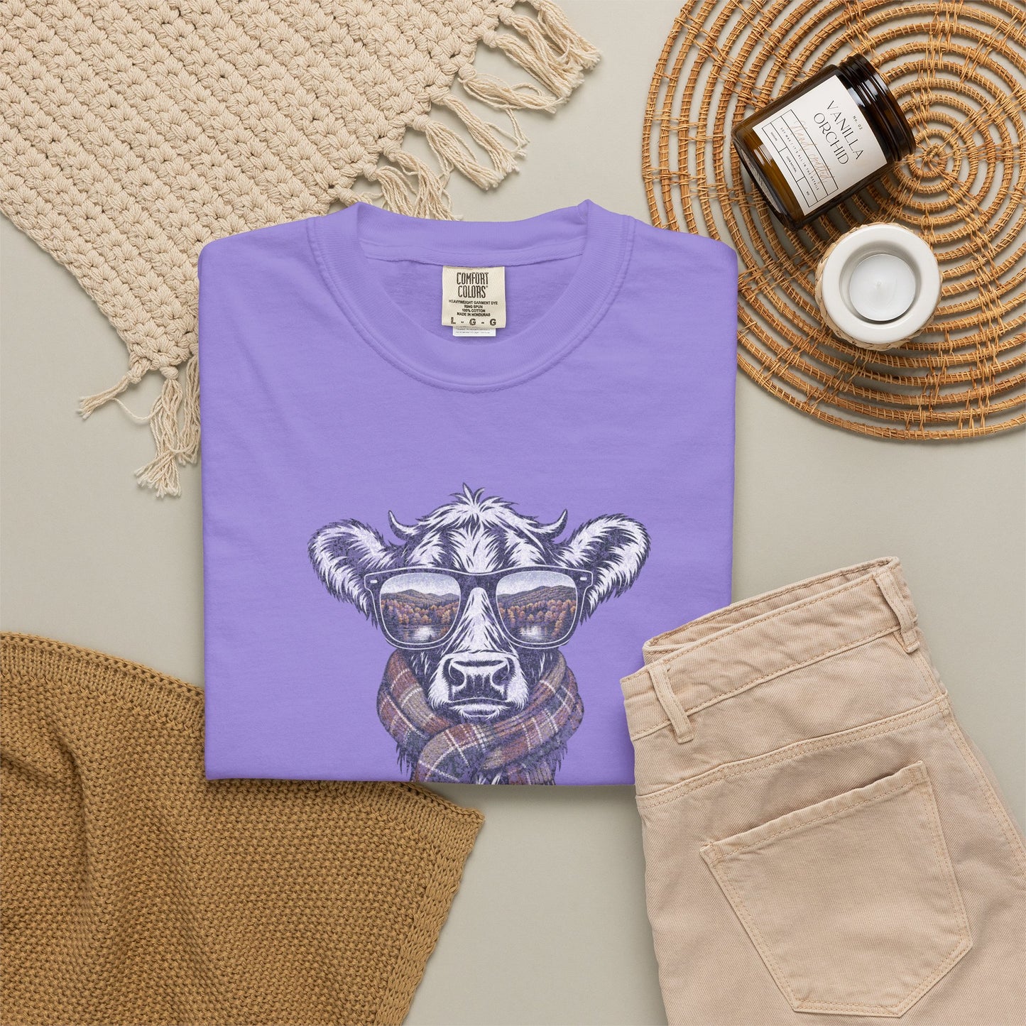 Rustic Fall Cow Cozy Tee