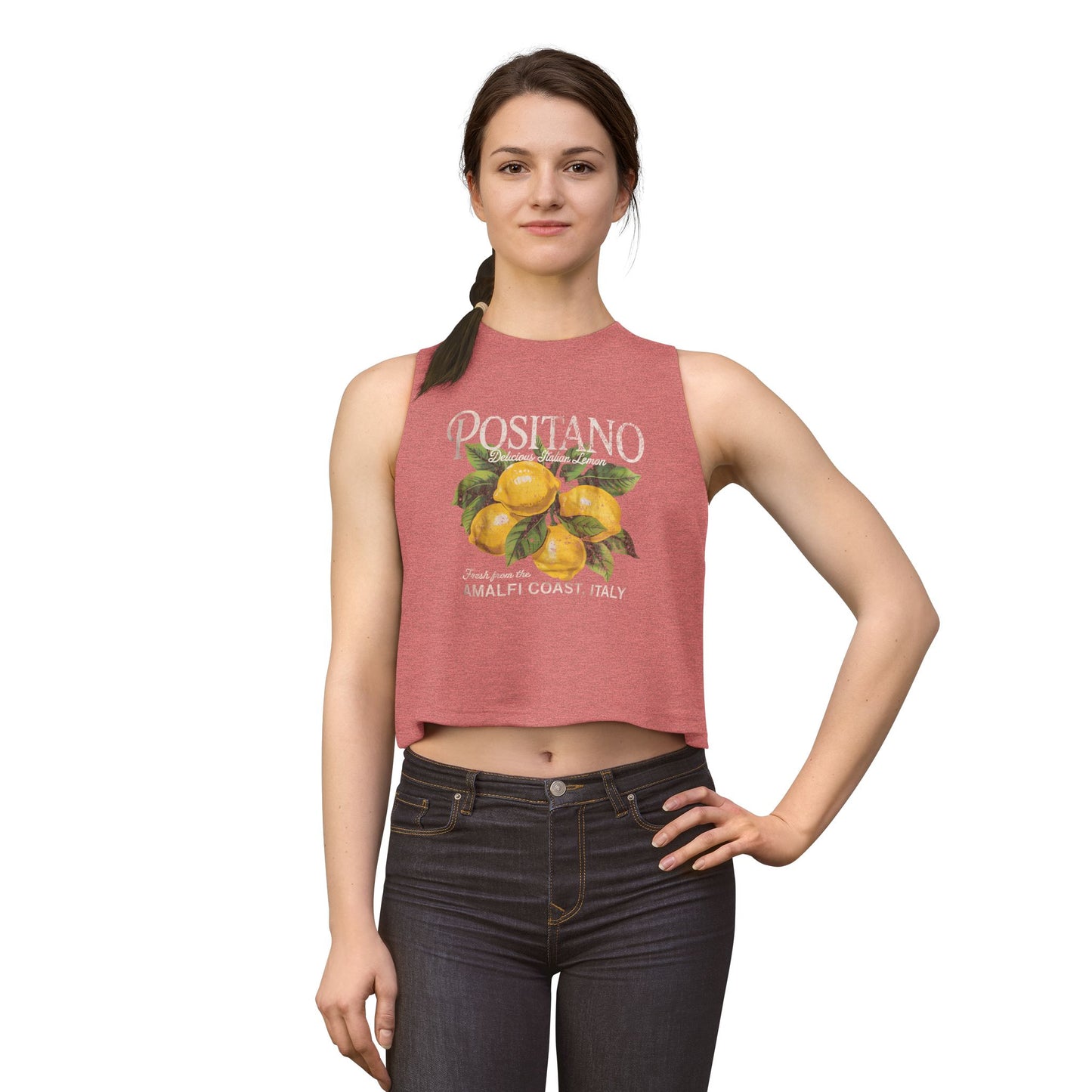 Positano Lemon Crop Top — Amalfi Coast Graphic Tank