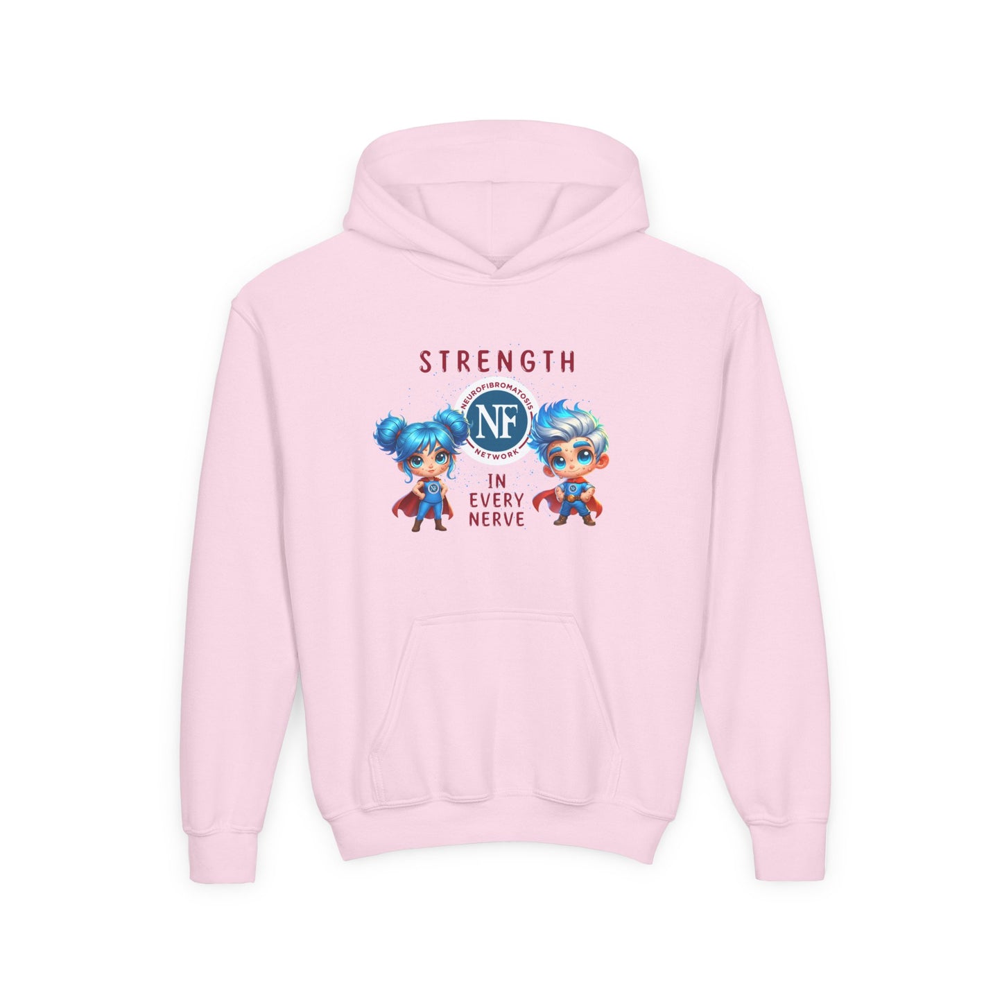 "Strength in Every Nerve" Cartoon Kids Hooded Sweatshirt