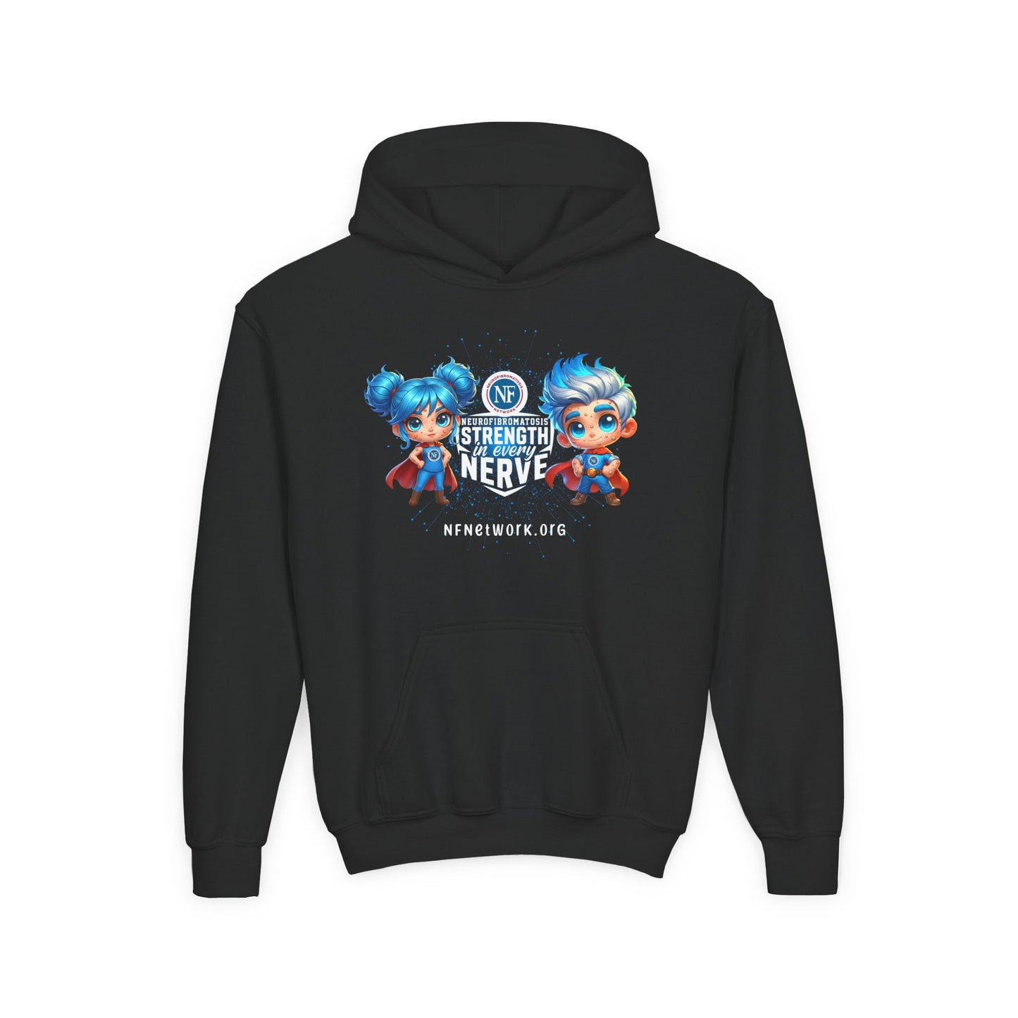 NF Superhero Kids Hoodie — "NF Strong: Strength in Every Nerve"