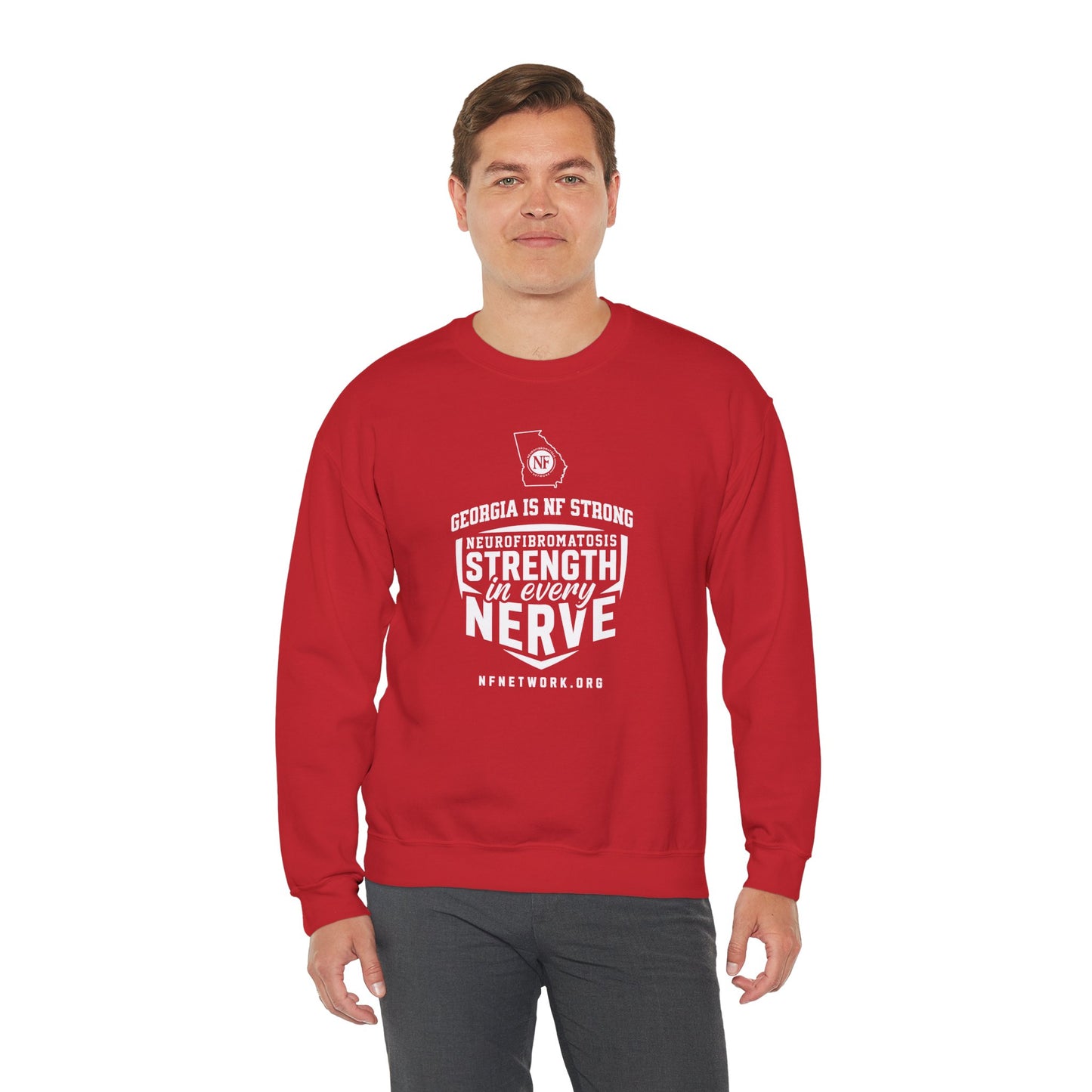 Crewneck Sweatshirt — "Strength in Every Nerve" Georgia Neurofibromatosis Awareness