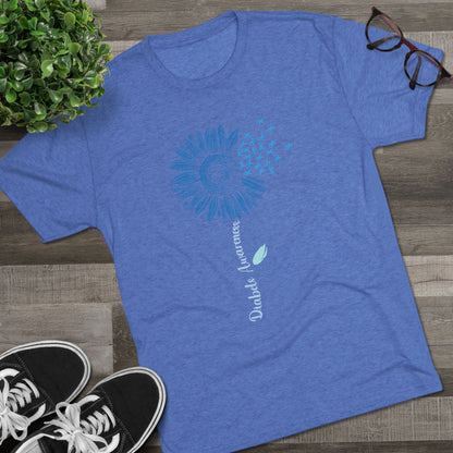 T1D Awareness Sunflower Tee — Front & Back Diabetes Support Shirt