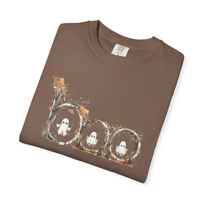 Rustic Unisex Garment-Dyed Boo T-Shirt for Fall