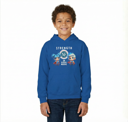 "Strength in Every Nerve" Cartoon Kids Hooded Sweatshirt