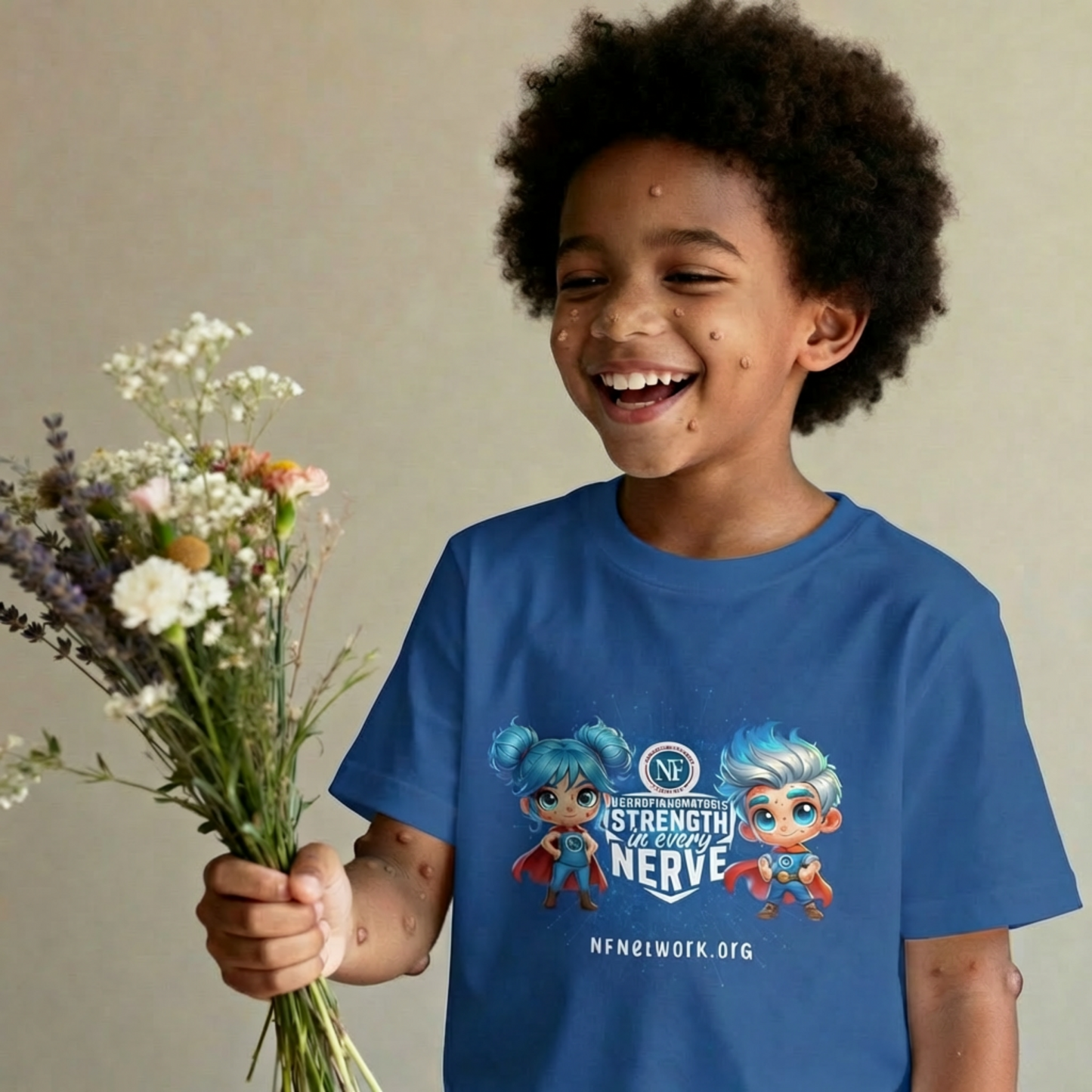 Kids NF Superhero Tee — Strength in Every Nerve | NF Support Kids T‑Shirt