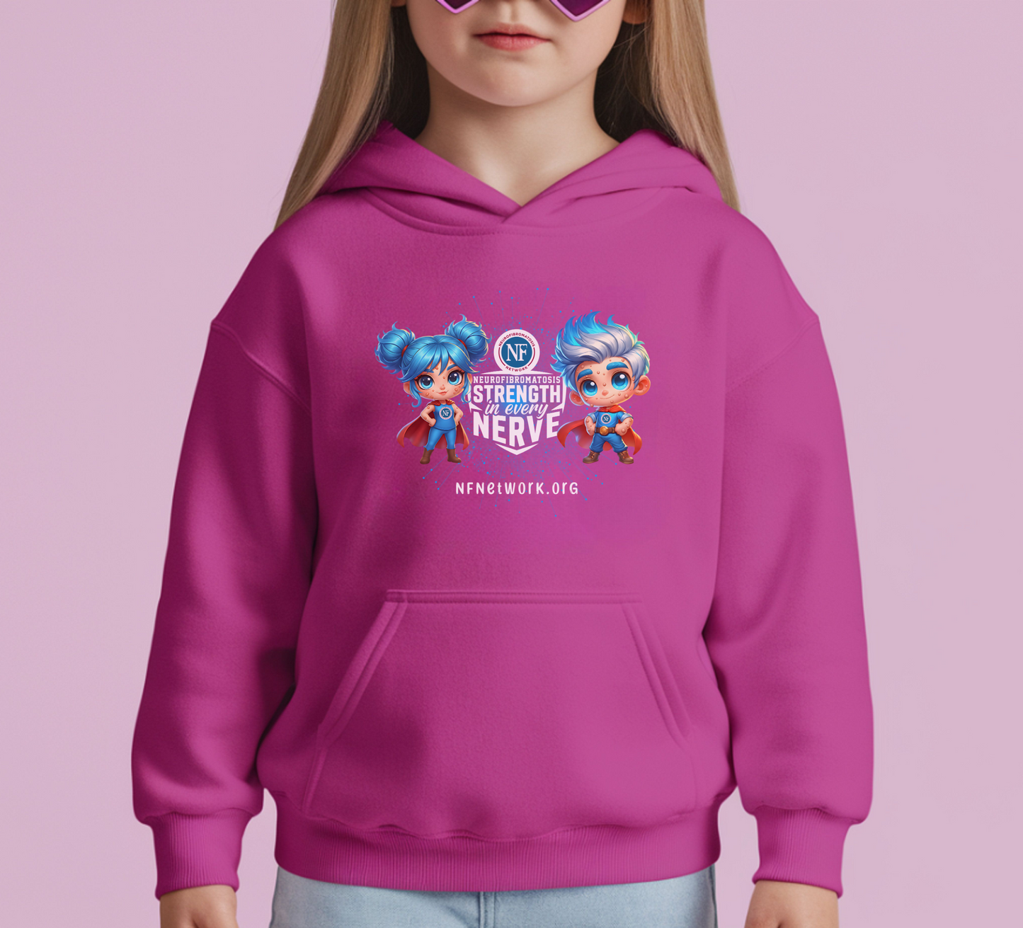 NF Superhero Kids Hoodie — "NF Strong: Strength in Every Nerve"
