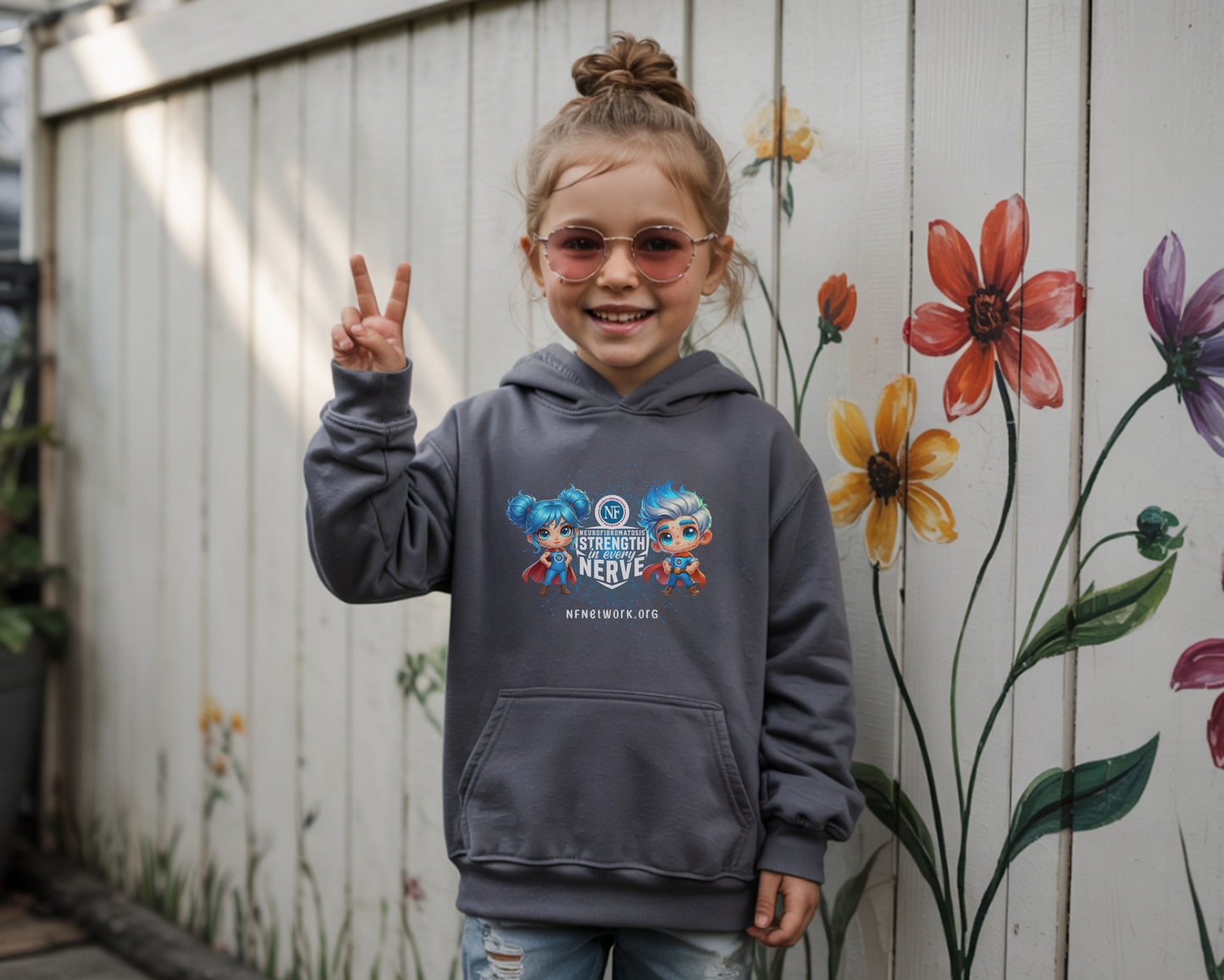 NF Superhero Kids Hoodie — "NF Strong: Strength in Every Nerve"