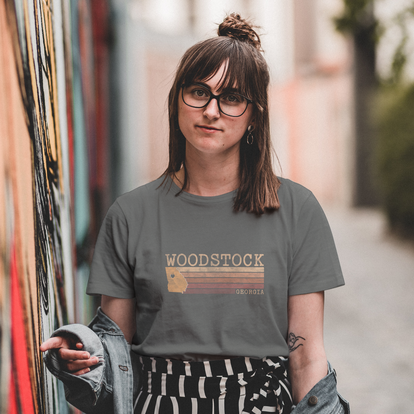 Woodstock Georgia Boho "Band of Colors" T-Shirt