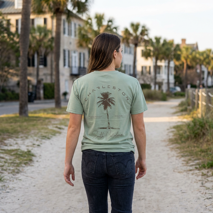 Charleston Palm Tree Tee  - Coastal Graphic T-Shirt