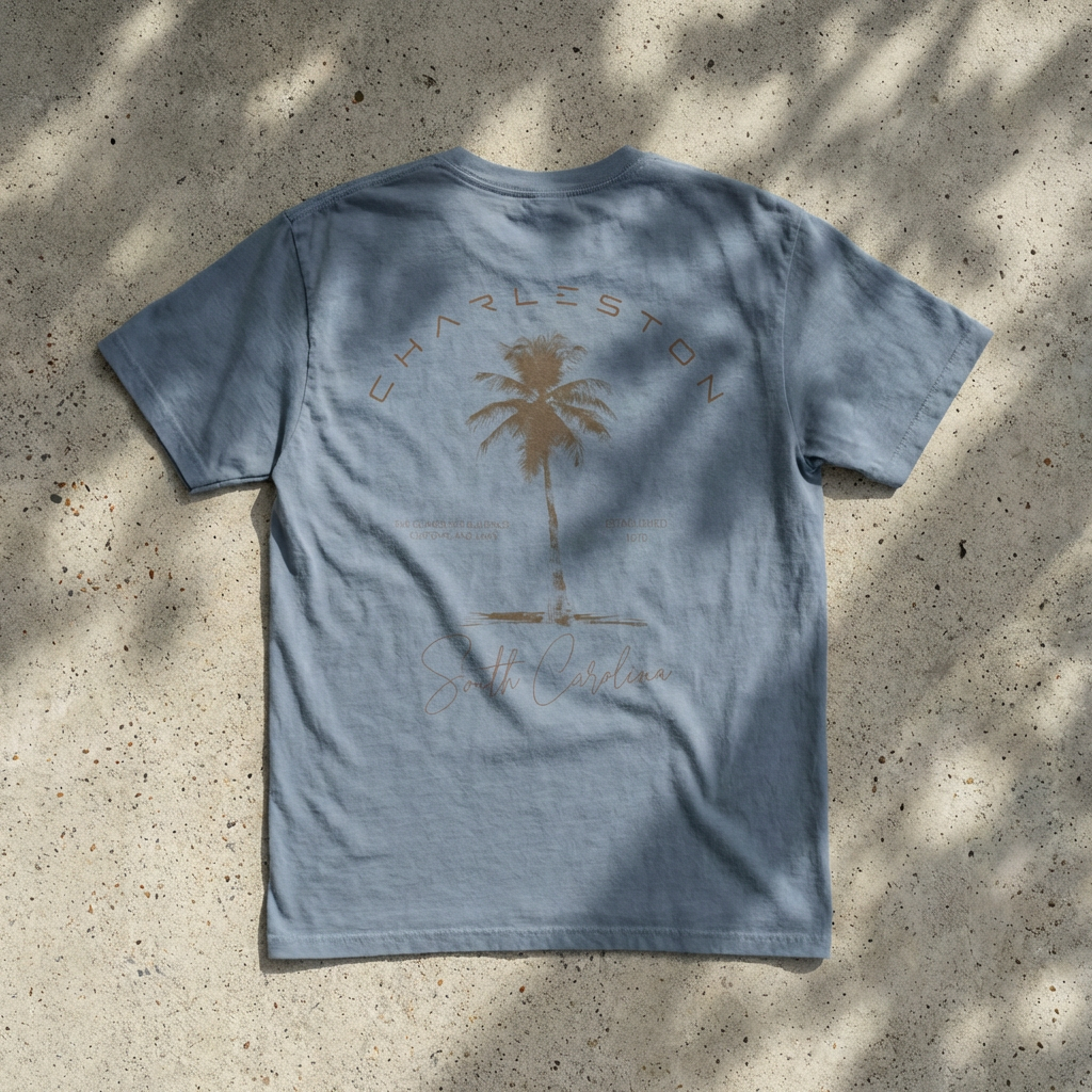Charleston Palm Tree Tee  - Coastal Graphic T-Shirt