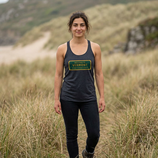 Vermont Welcome Sign Racerback Tank
