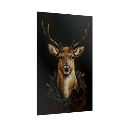 Deer Wreath Poster Print