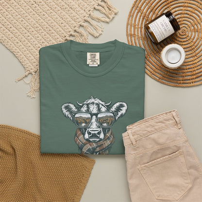 Rustic Fall Cow Cozy Tee
