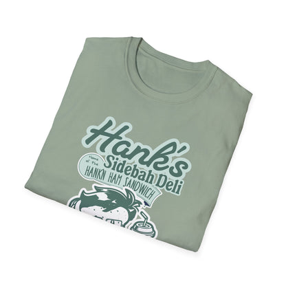 Hank's Sidebah Deli, Karen Read Trial Humor Unisex Softstyle Tee