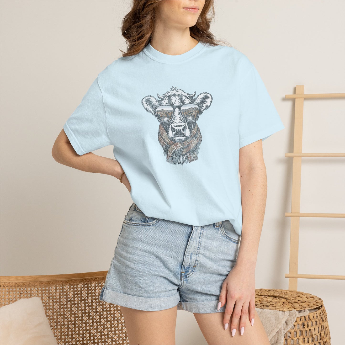 Rustic Fall Cow Cozy Tee