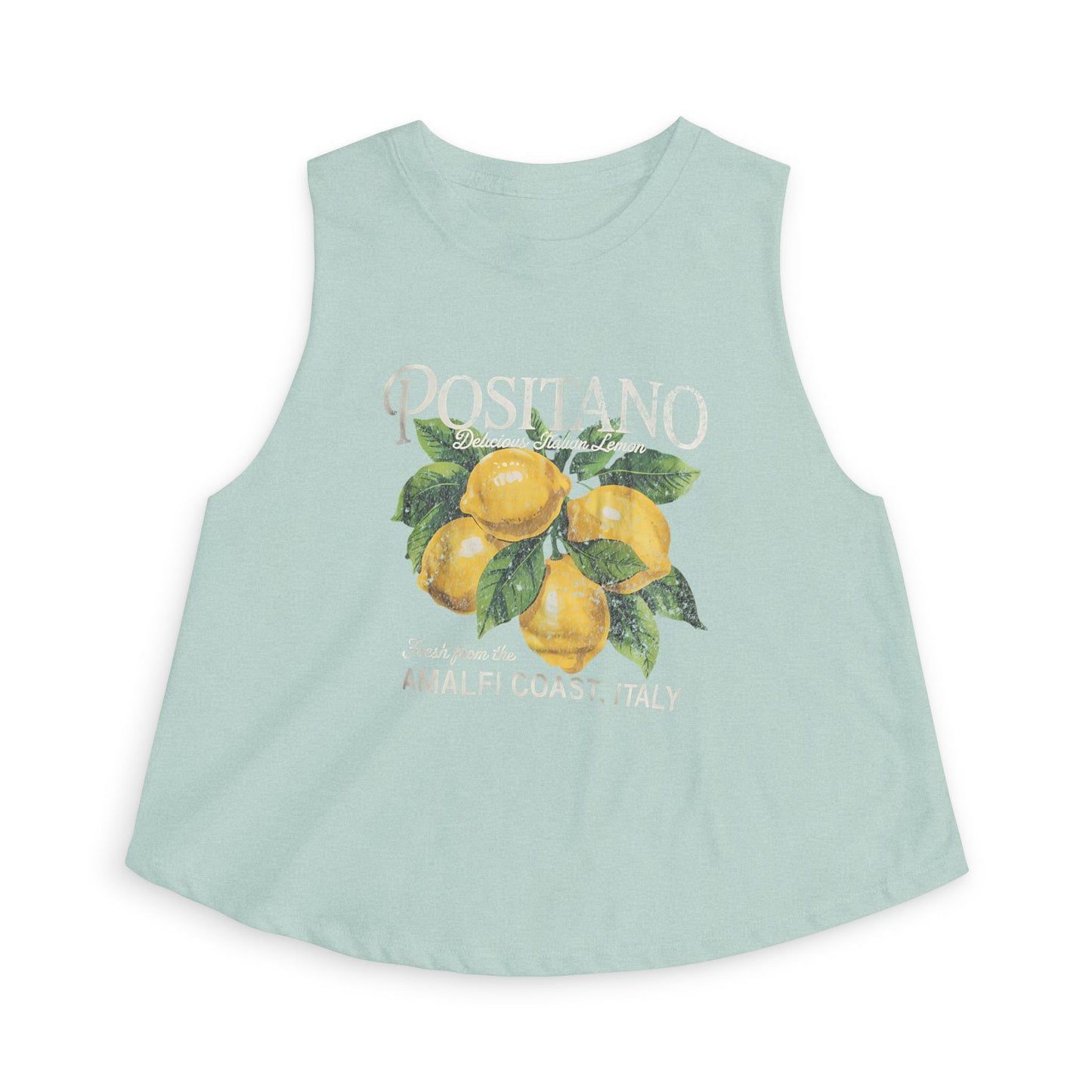 Positano Lemon Crop Top — Amalfi Coast Graphic Tank