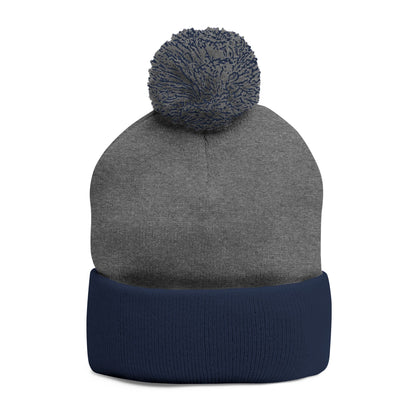 Embroidered Pom-Pom Knit Cap — The Strive Clinic Logo Beanie