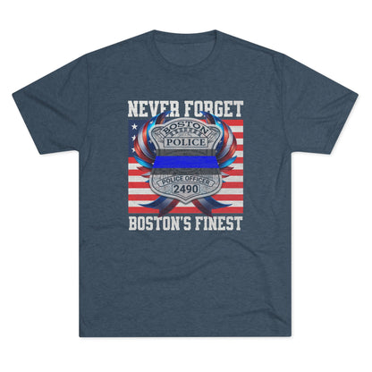 Justice for John OKeefe Tri-Blend Crew Tee, Free Karen Read Shirt, Boston Police Shield Tshirt, Badge 2490 Support Badge Design
