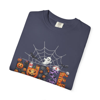 Halloween Nurse RN Garment Dyed Tee