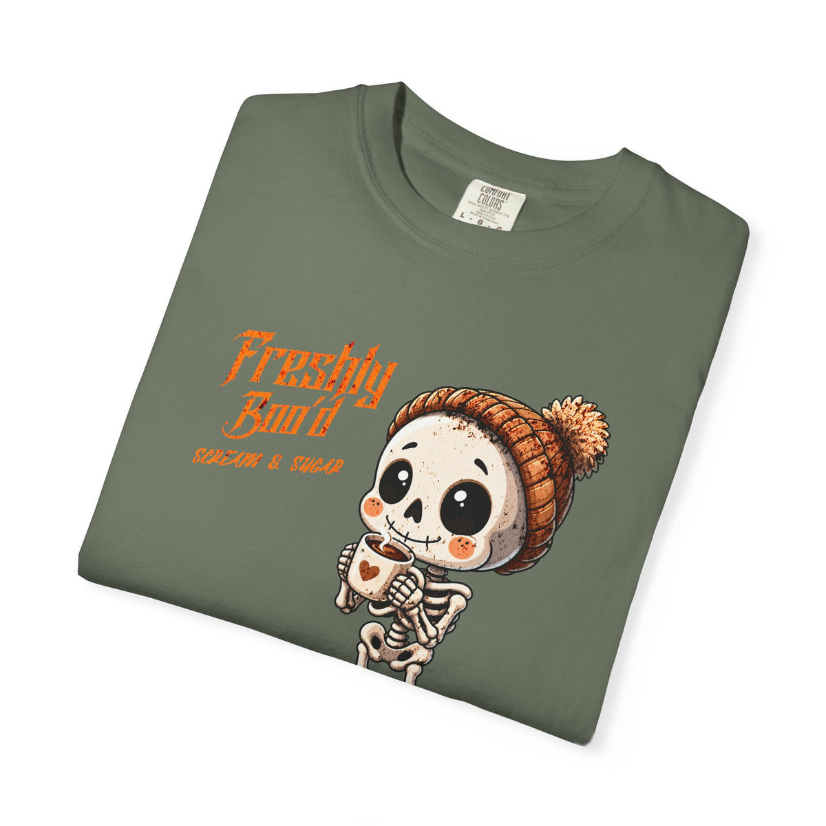 Cute Skeleton “Freshly Boo’d Coffee” Halloween T-Shirt