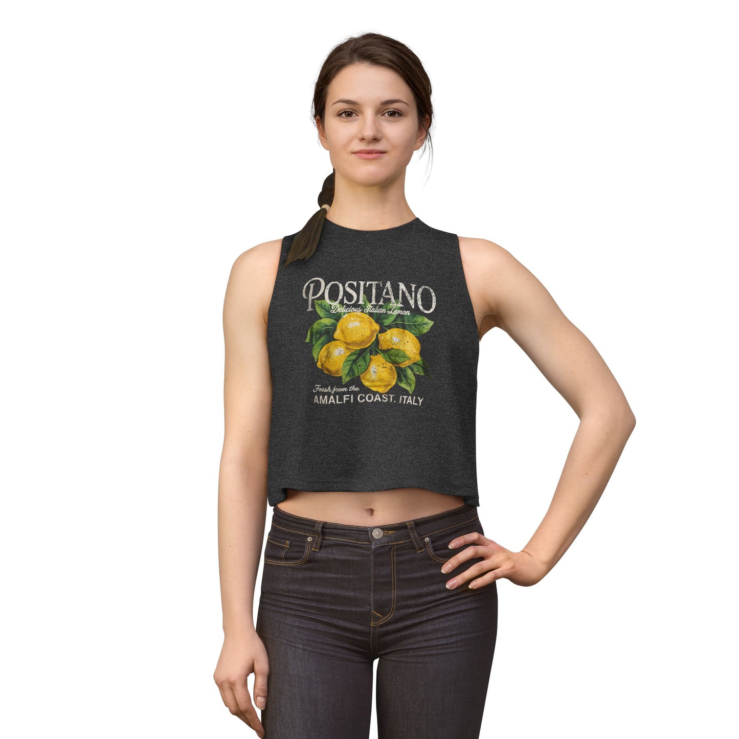 Positano Lemon Crop Top — Amalfi Coast Graphic Tank